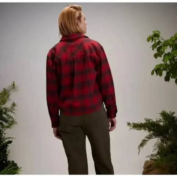 100% COTTON ALPINE DESIGN NWT SIZE L hike red bison plaid BUTTON SHIRT - Picture 3 of 7